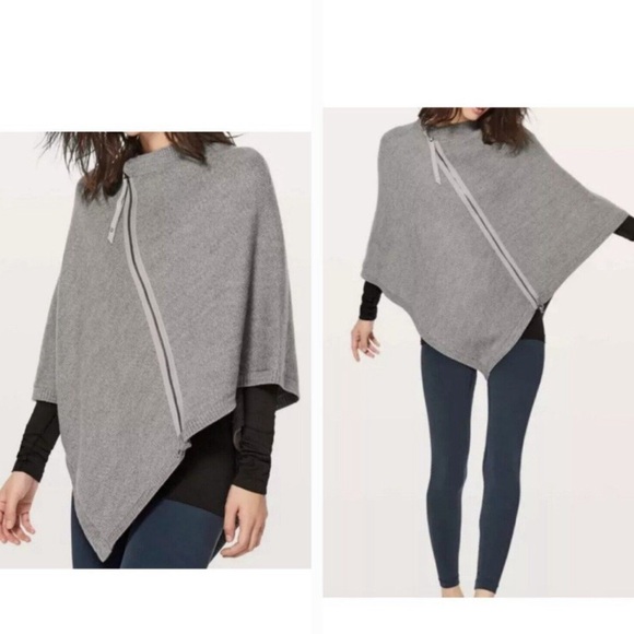 Lululemon Gray Asymmetrical Poncho - Picture 2 of 8